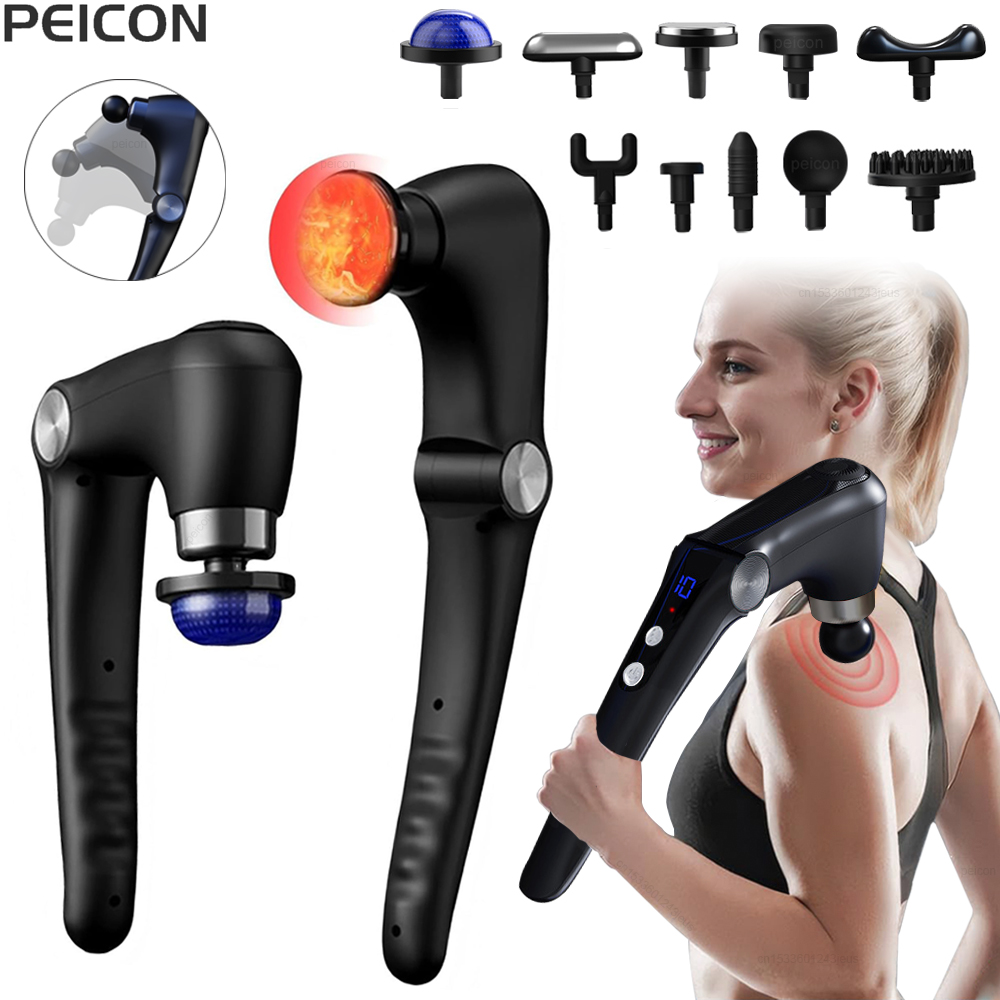 Health Wellness Massage - 筋膜マッサージガン肩マッサージ機電気筋肉マッサージガン高周波バックウエストネックボディマッサージハンドル付き