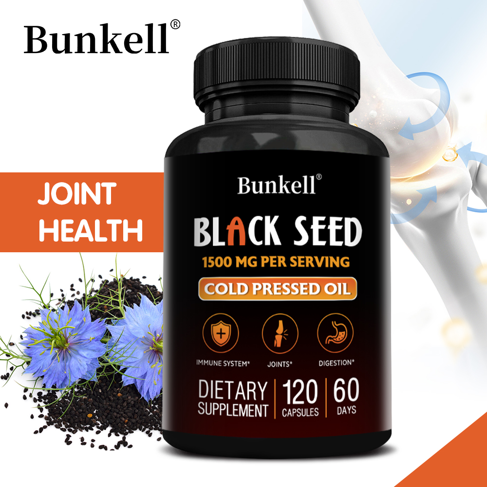 Health Wellness Day - ブラックシードオイルカプセル 1500mg - 免疫、抗酸化、消化器の健康、肌と髪の健康、関節、呼吸器と心臓のサポート