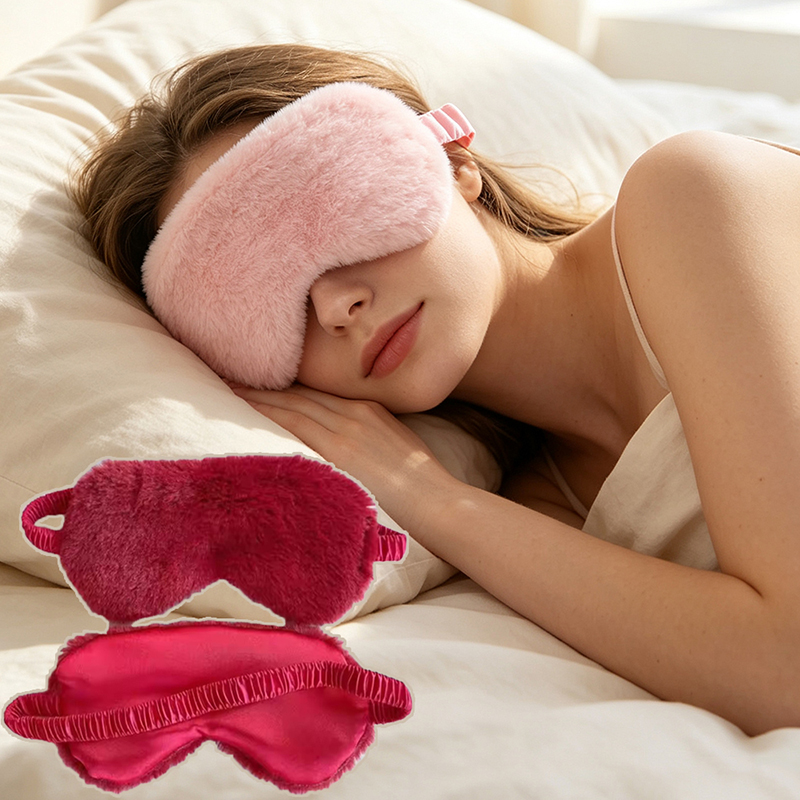 Health & Wellness Llc - スリーピングマスク 睡眠用アイマスク ソフトプラッシュアイマスク キュートなラブクラウドアイカバー プラッシュマスク アイパッチ