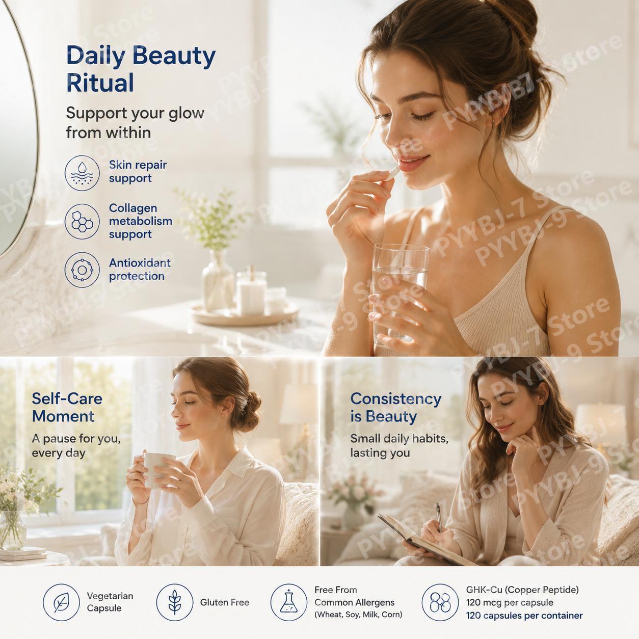 GHK-Cu銅ペプチドサプリメントカプセル（肌の健康サポート - Health Wellness And のレビューと価格