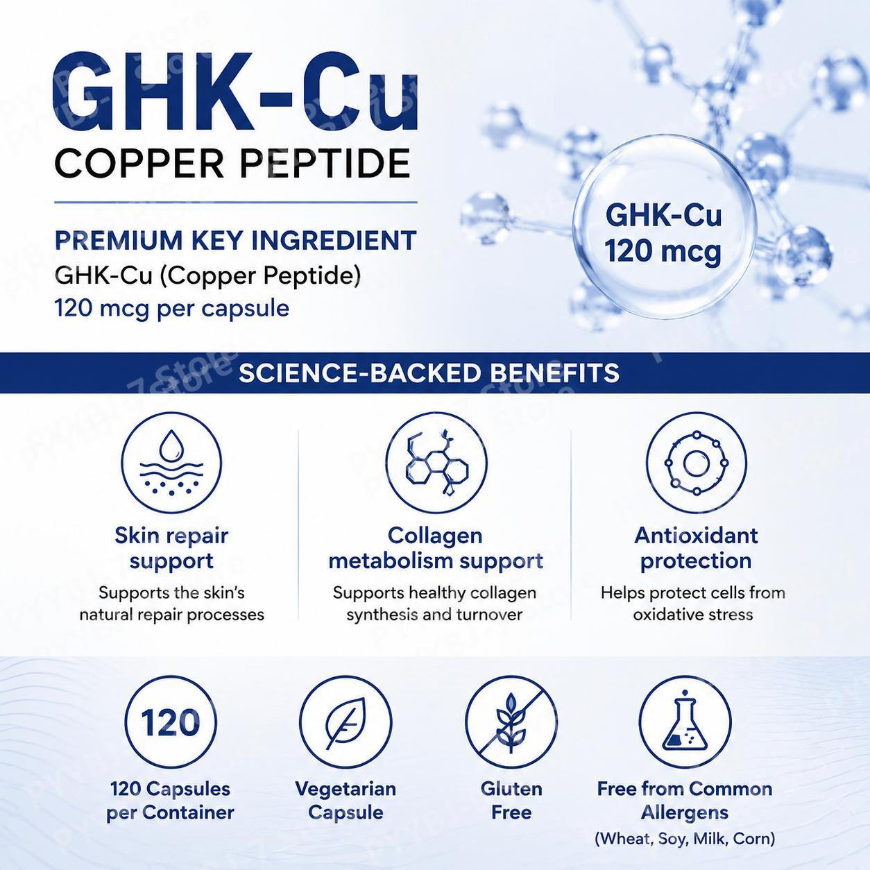 GHK-Cu銅ペプチドサプリメントカプセル（肌の健康サポート - Health Wellness And のレビューと価格
