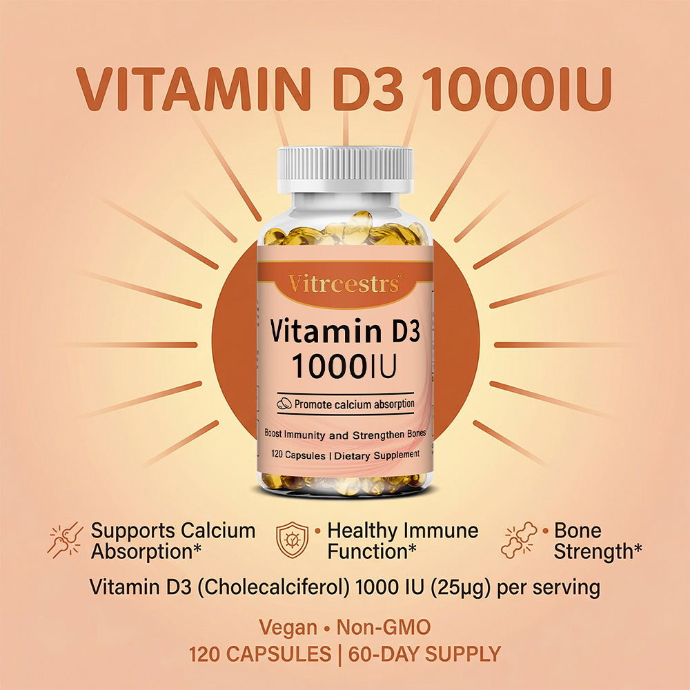 ビタミンD3 1000 IUカプセル、骨、歯、筋肉、皮膚、免 - Health Wellness Day のレビューと価格
