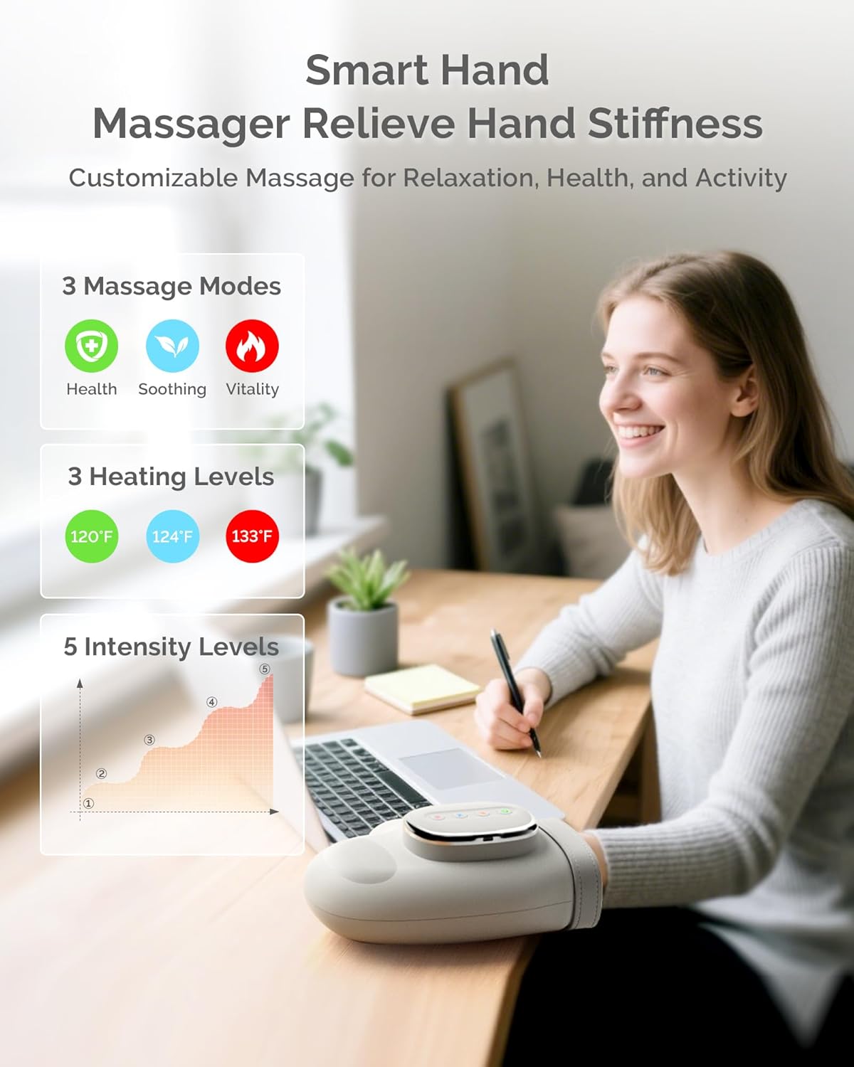 エアバッグ圧縮機能付きハンドマッサージャー、指・手首・手のひ - Health Wellness Massage のレビューと価格