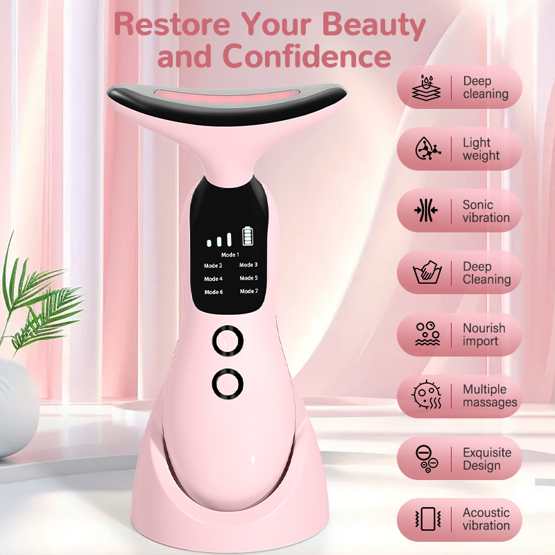 7色LEDライト搭載 フェイスネック美容器 振動マッサージ  - Health Wellness Massage のレビューと価格